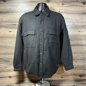 Vintage Gotcha Wool Shirt Jacket Mens Medium Collar Button Up Chore